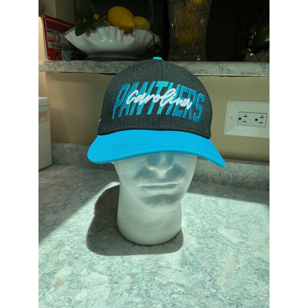 New Era Hat 39THIRTY 2022 Draft L/XL Black Blue Carolina Panthers NFL Stretch